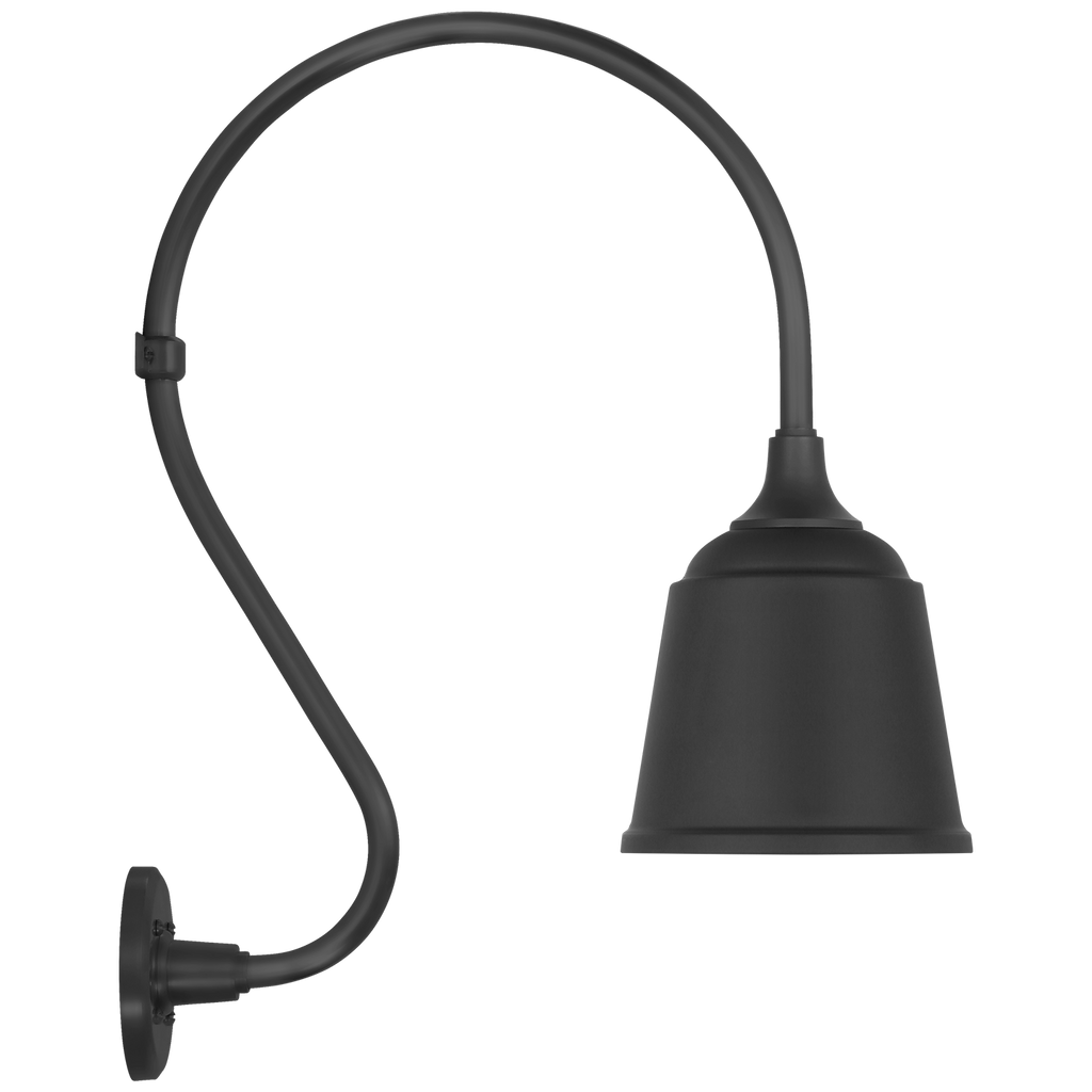 Academy 15" Larrabee Barn Light | Matte Black | 8 | 8" Matte Black Rockhouse Shade