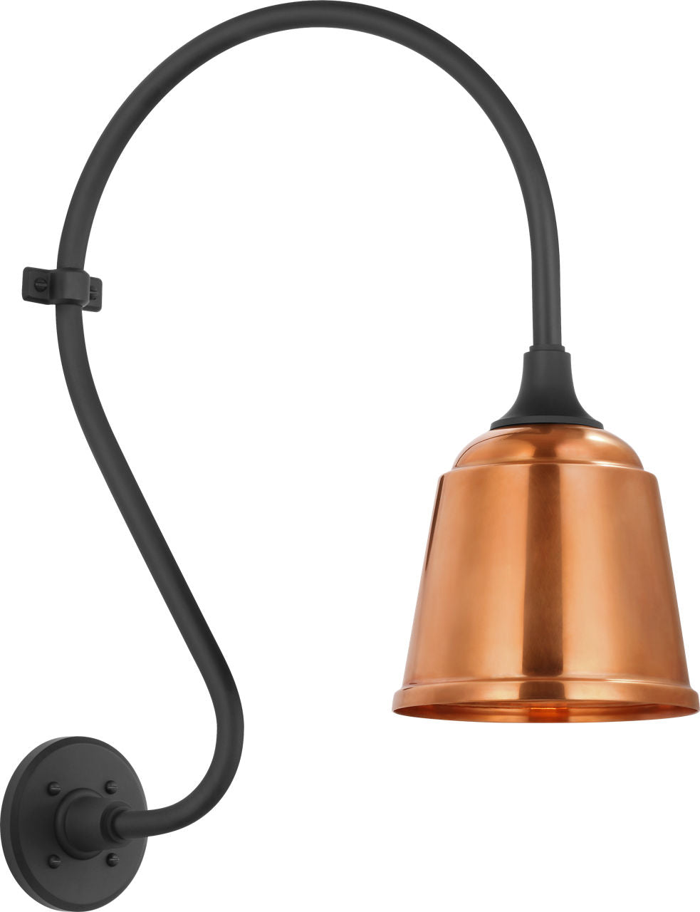 Academy 15" Larrabee Barn Light | Matte Black | 8 | 8" Soft Copper Rockhouse Shade