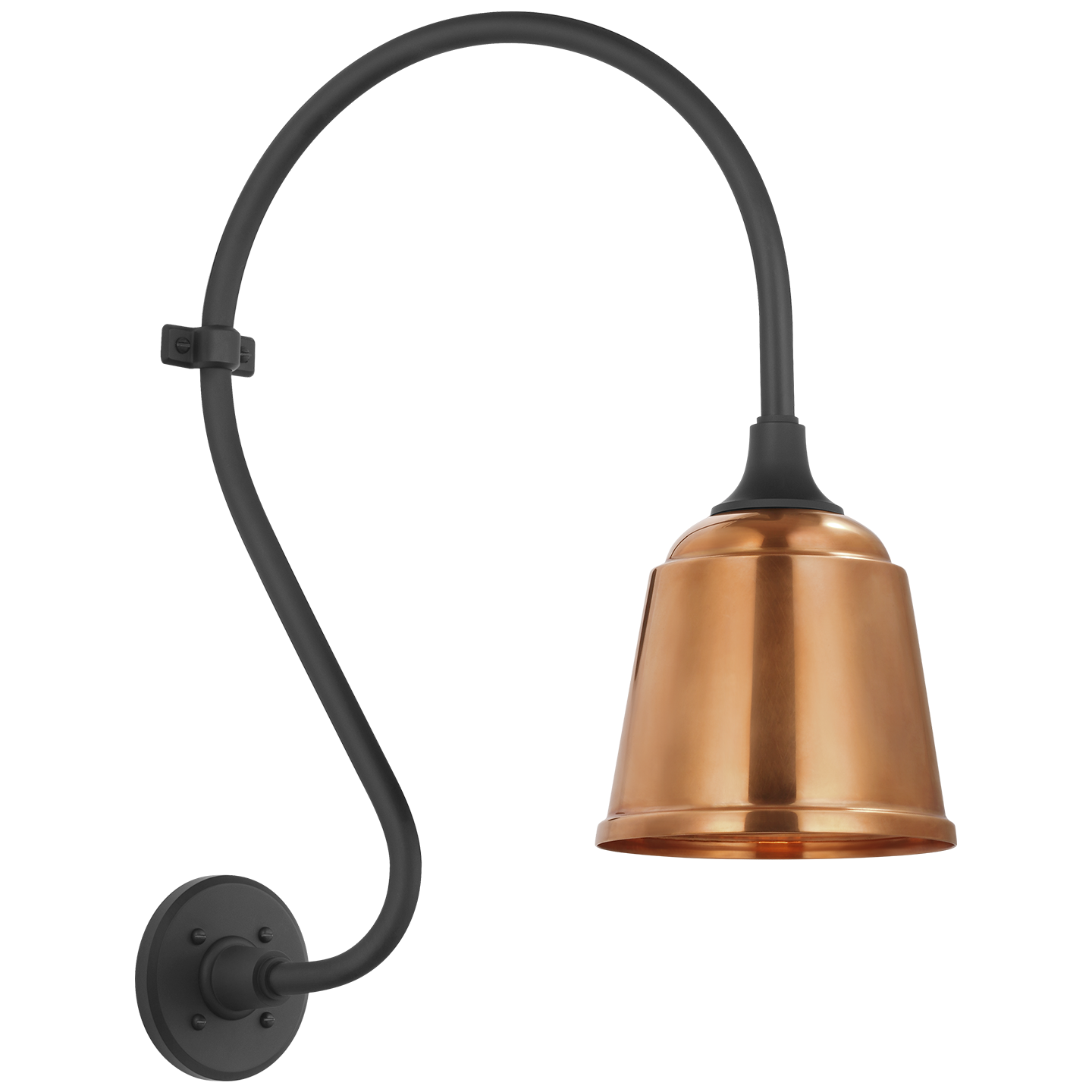 Academy 15" Larrabee Barn Light | Matte Black | 8 | 8" Soft Copper Rockhouse Shade