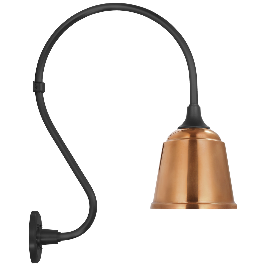 Academy 15" Larrabee Barn Light | Matte Black | 8 | 8" Soft Copper Rockhouse Shade