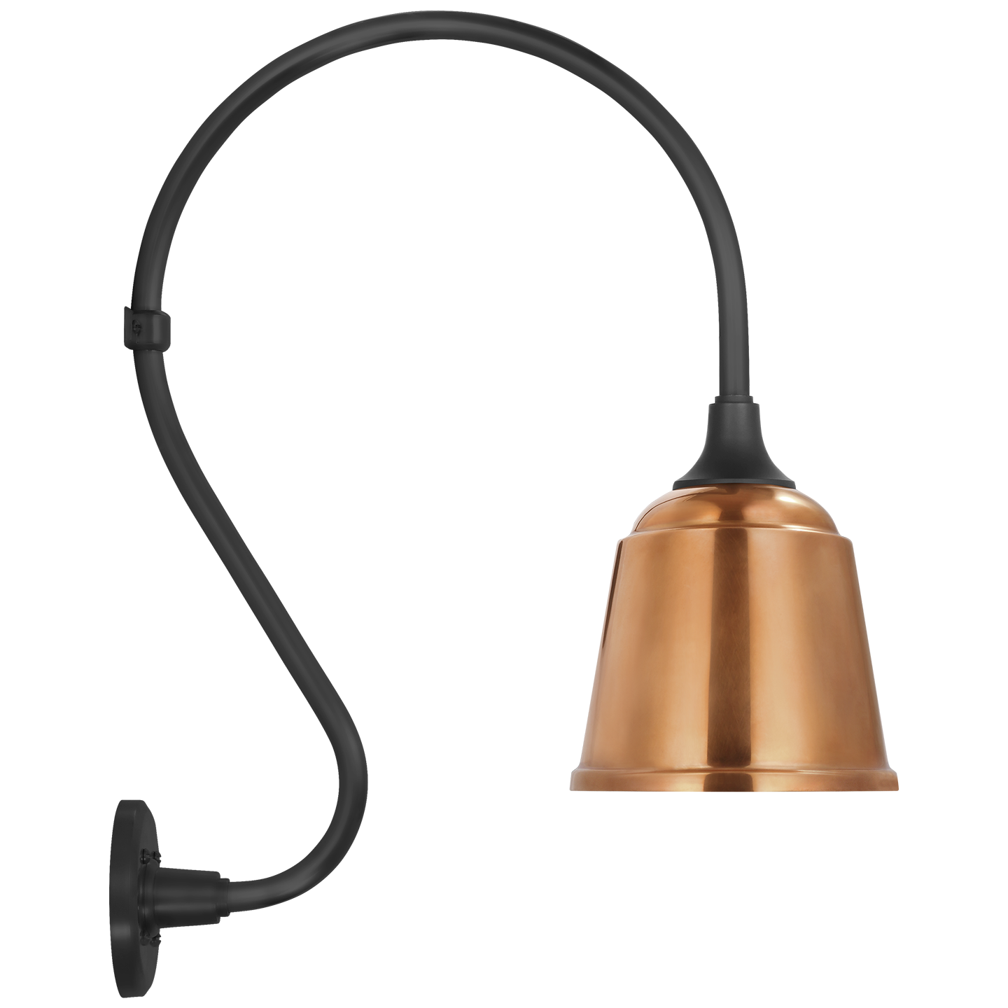 Academy 15" Larrabee Barn Light | Matte Black | 8 | 8" Soft Copper Rockhouse Shade