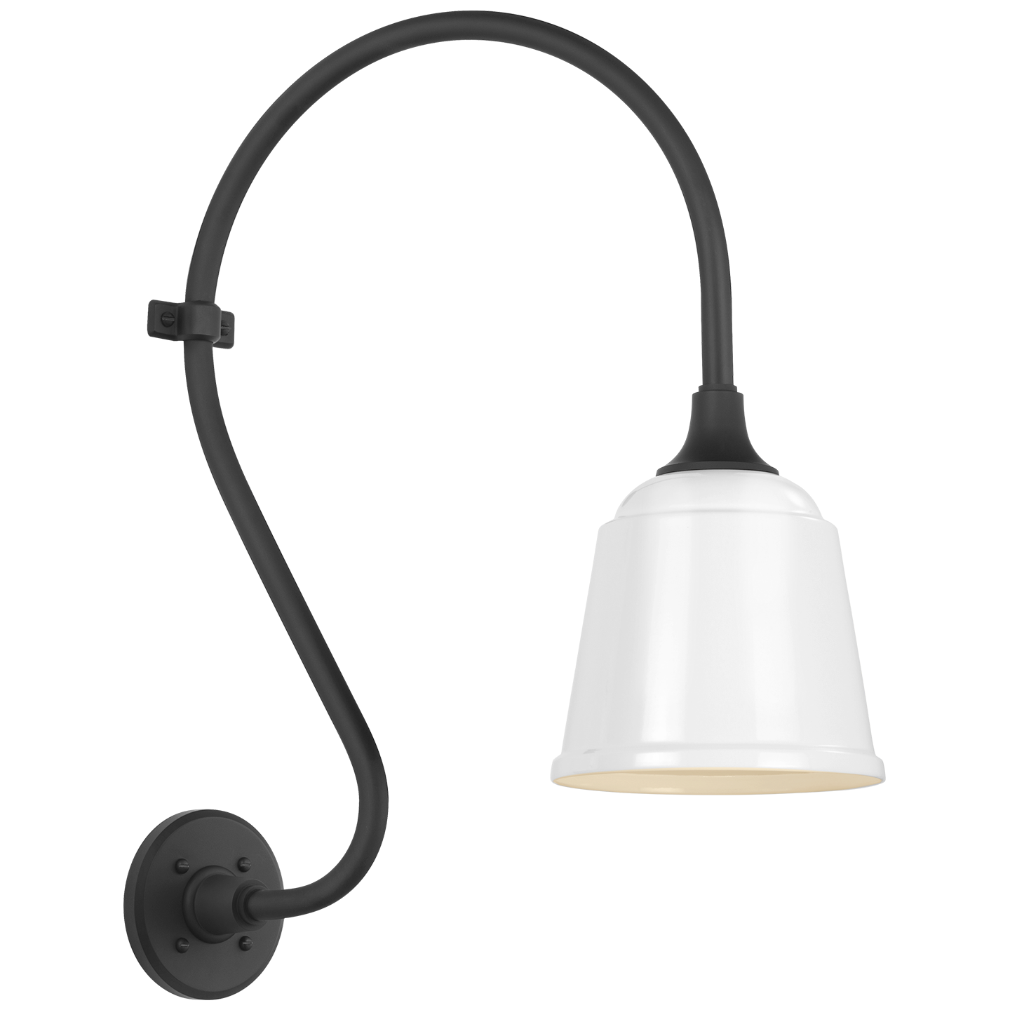 Academy 15" Larrabee Barn Light | Matte Black | 8 | 8" White Rockhouse Shade