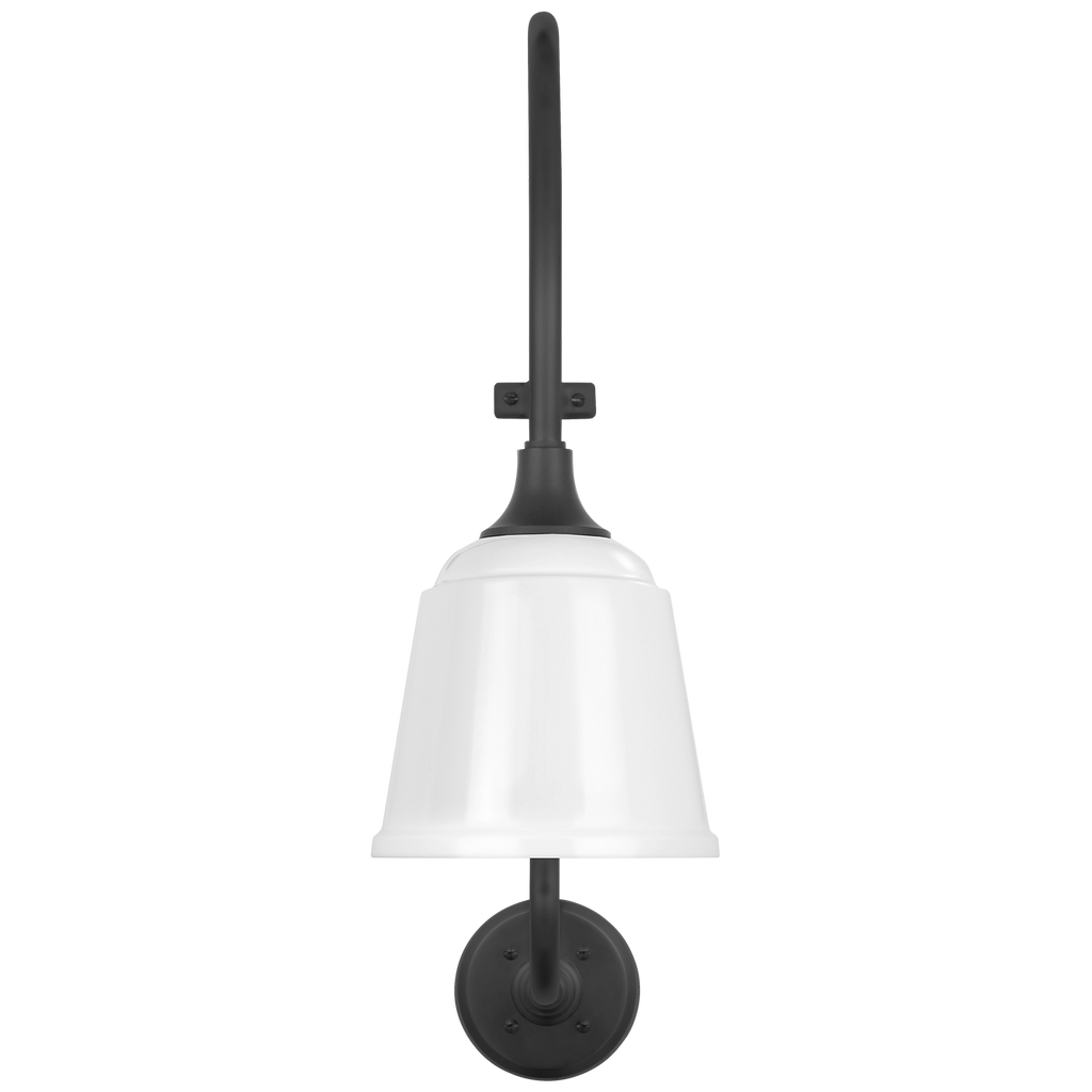 Academy 15" Larrabee Barn Light | Matte Black | 8 | 8" White Rockhouse Shade