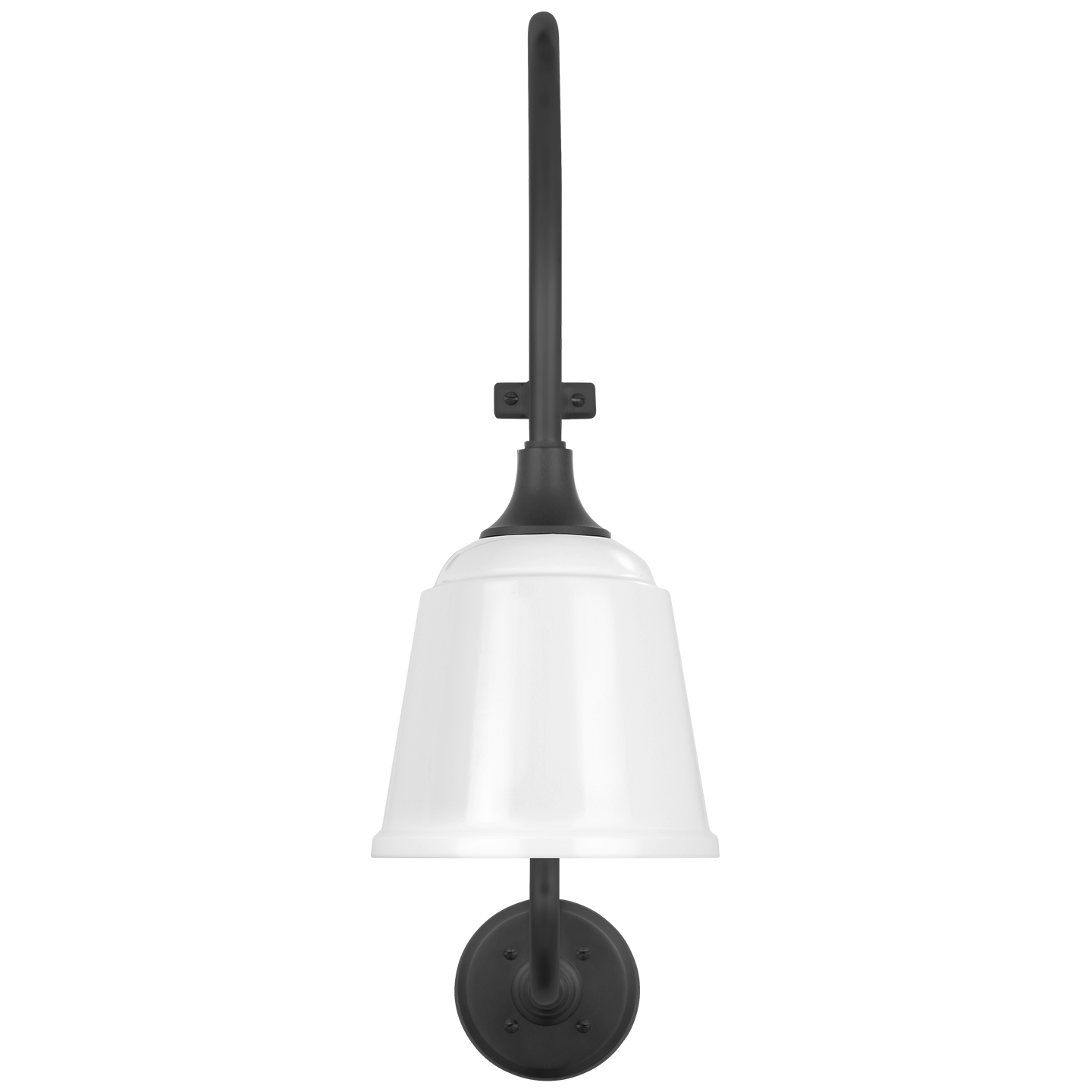 Academy 15" Larrabee Barn Light | Matte Black | 8 | 8" White Rockhouse Shade