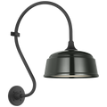 Academy 15" Larrabee Barn Light | Matte Black | 12.5 | 12.5" Green Rockhouse Shade