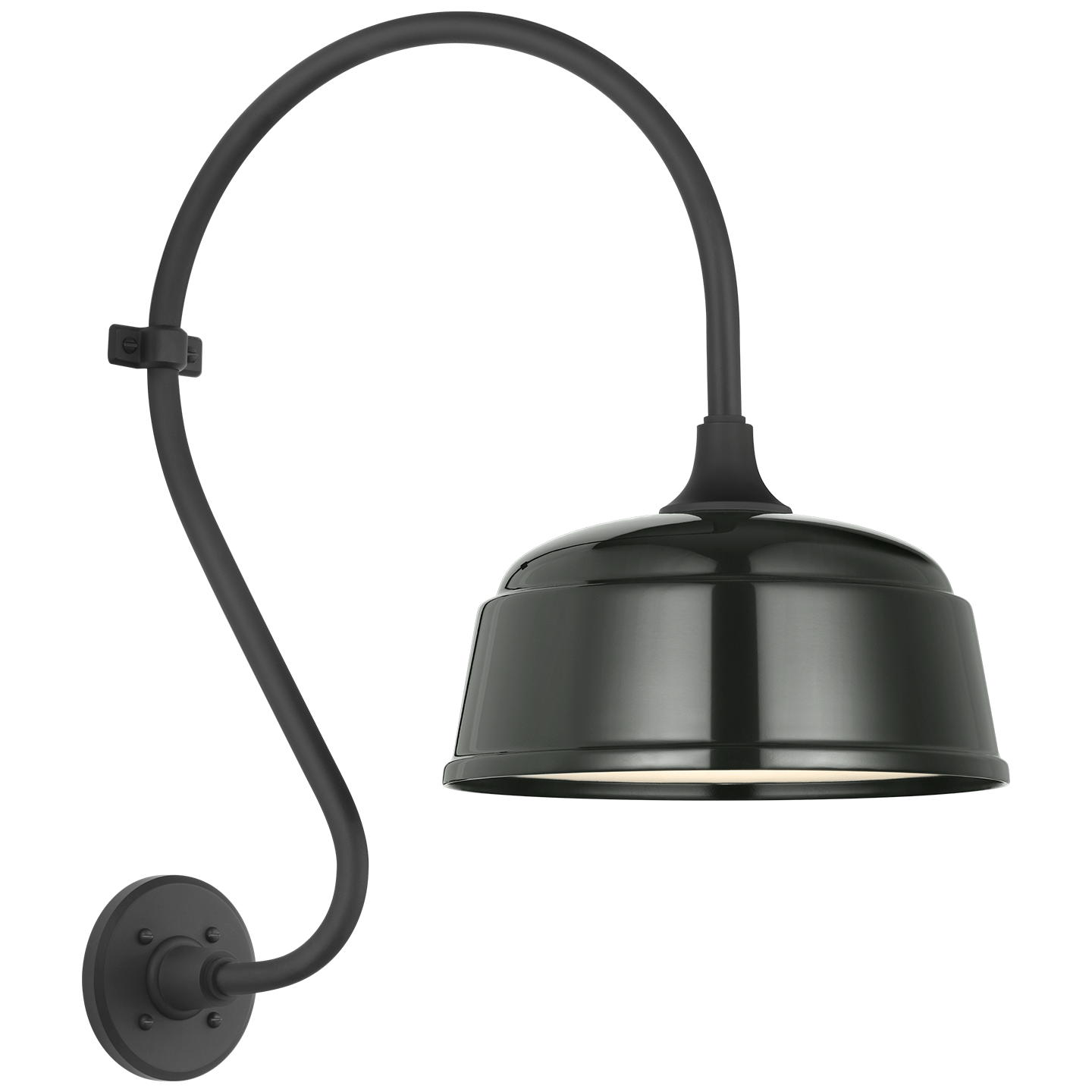 Academy 15" Larrabee Barn Light | Matte Black | 12.5 | 12.5" Green Rockhouse Shade