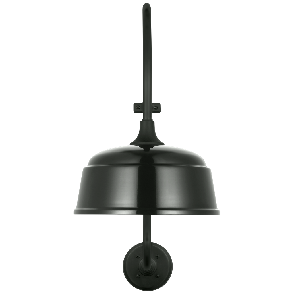 Academy 15" Larrabee Barn Light | Matte Black | 12.5 | 12.5" Green Rockhouse Shade