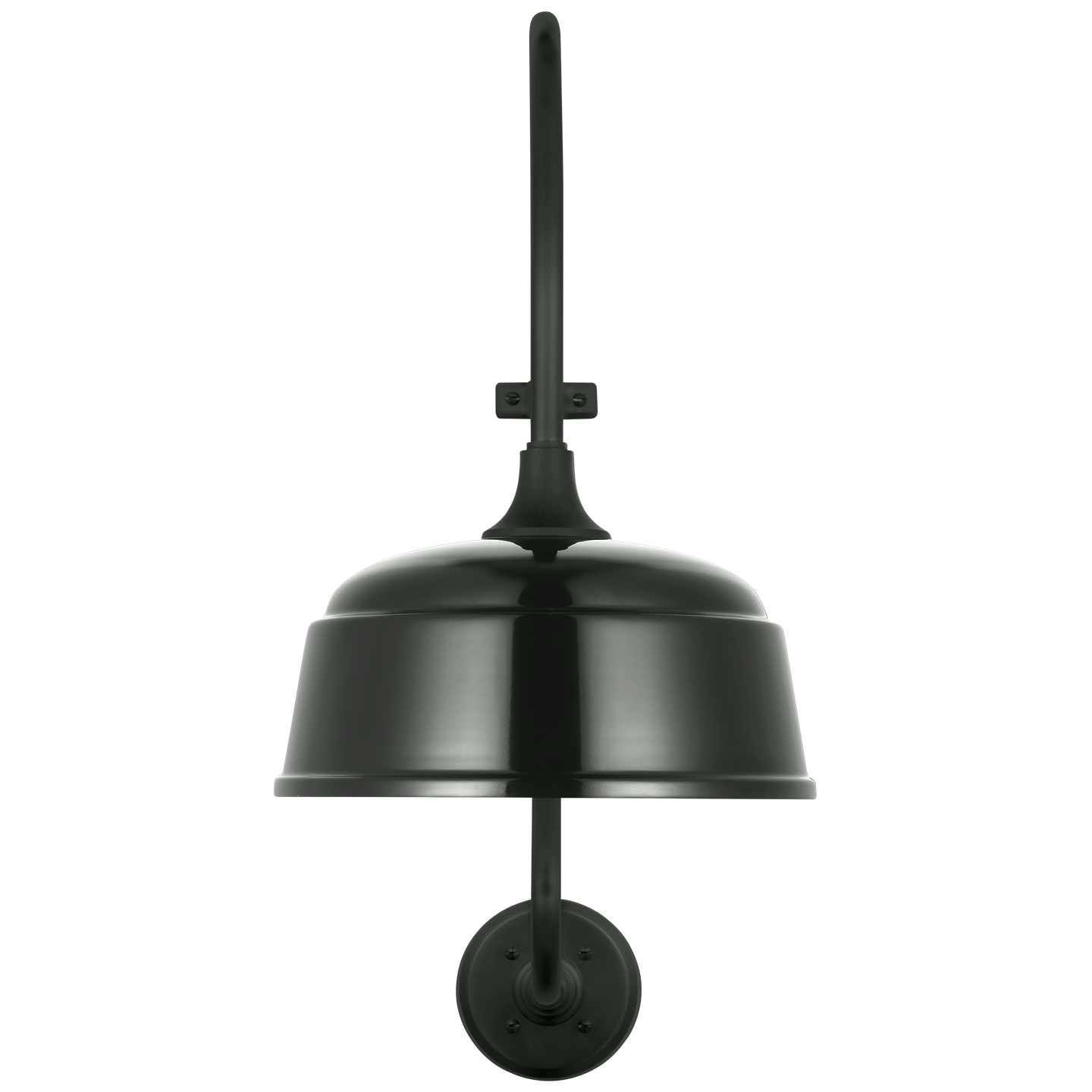 Academy 15" Larrabee Barn Light | Matte Black | 12.5 | 12.5" Green Rockhouse Shade