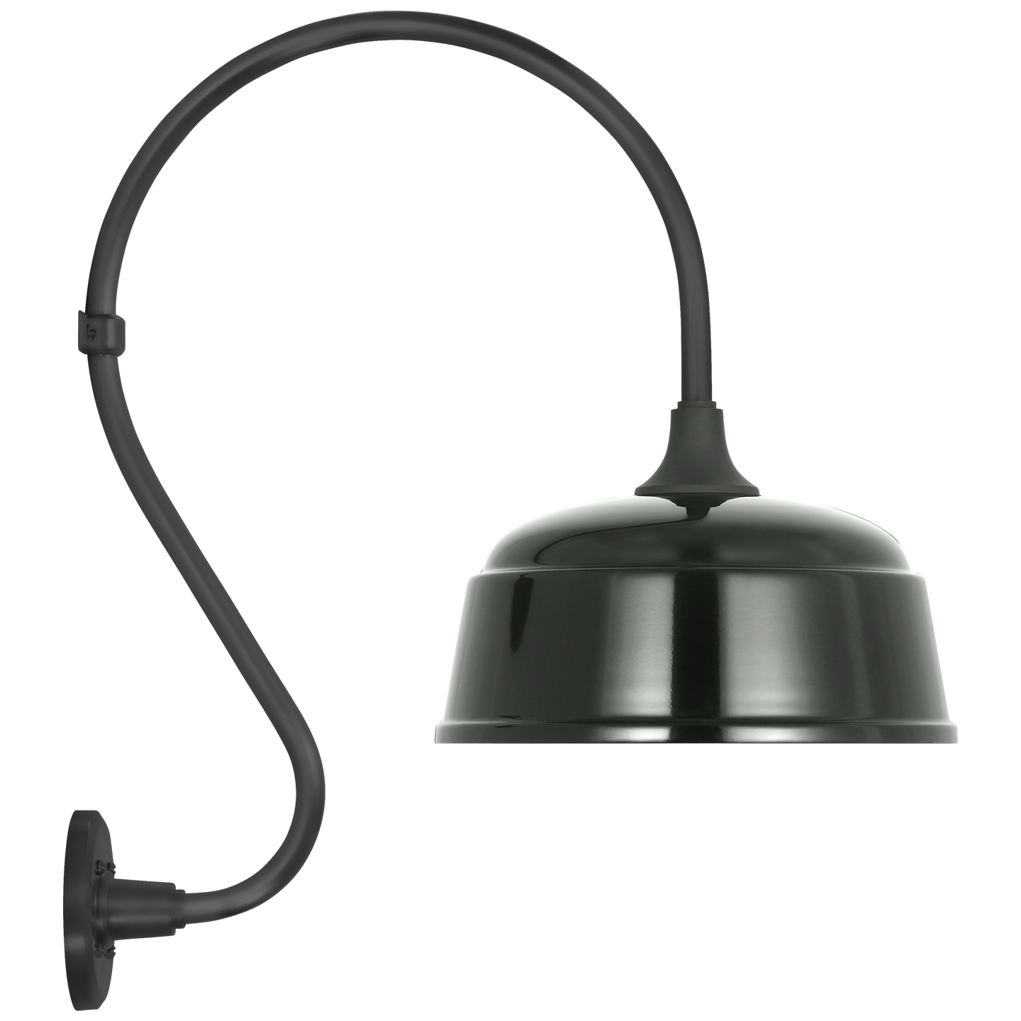 Academy 15" Larrabee Barn Light | Matte Black | 12.5 | 12.5" Green Rockhouse Shade