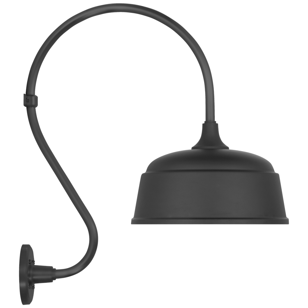 Academy 15" Larrabee Barn Light | Matte Black | 12.5 | 12.5" Matte Black Rockhouse Shade