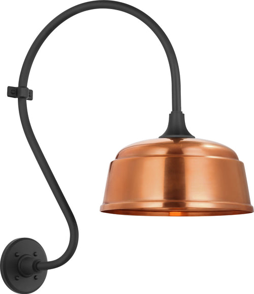 Academy 15" Larrabee Barn Light | Matte Black | 12.5 | 12.5" Soft Copper Rockhouse Shade