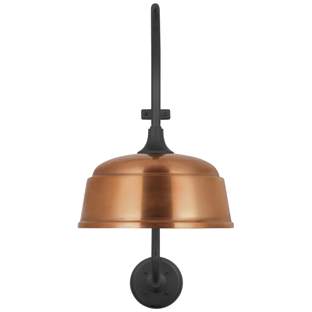 Academy 15" Larrabee Barn Light | Matte Black | 12.5 | 12.5" Soft Copper Rockhouse Shade