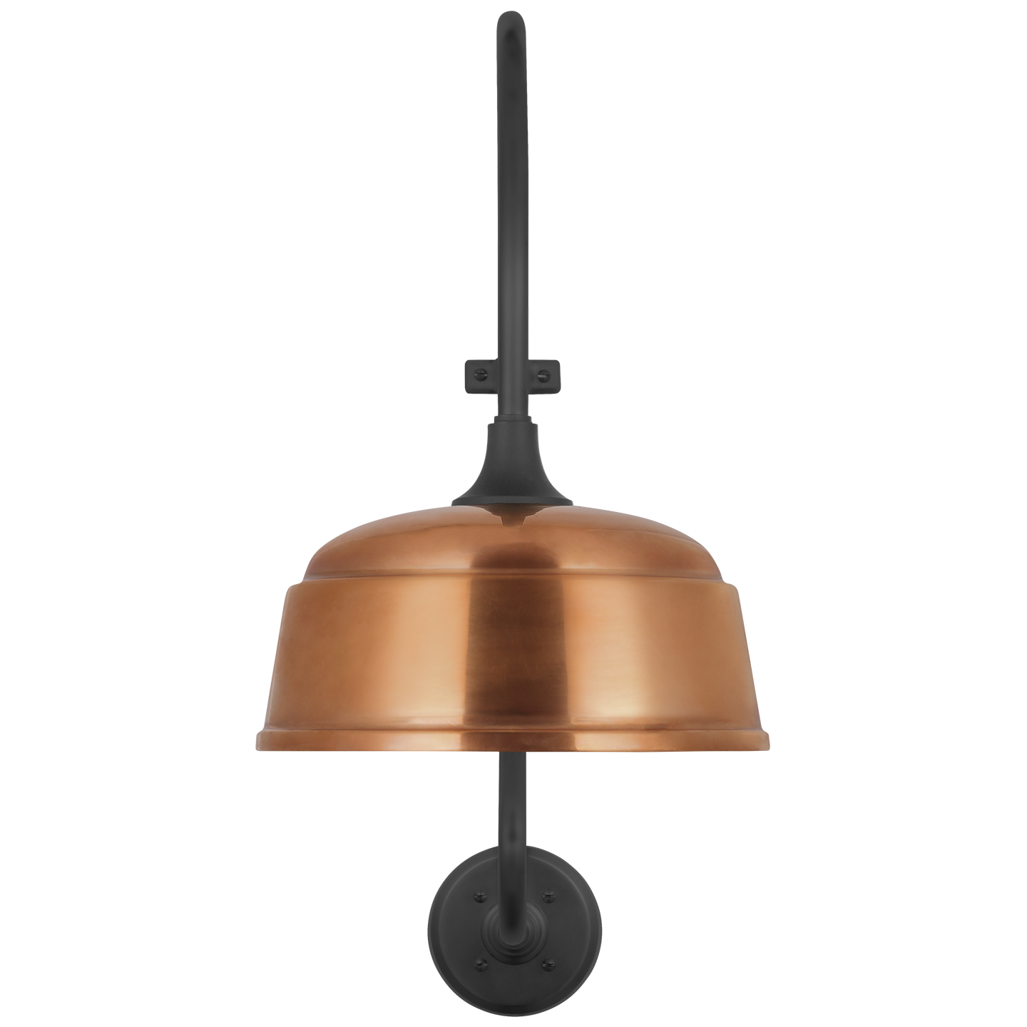 Academy 15" Larrabee Barn Light | Matte Black | 12.5 | 12.5" Soft Copper Rockhouse Shade