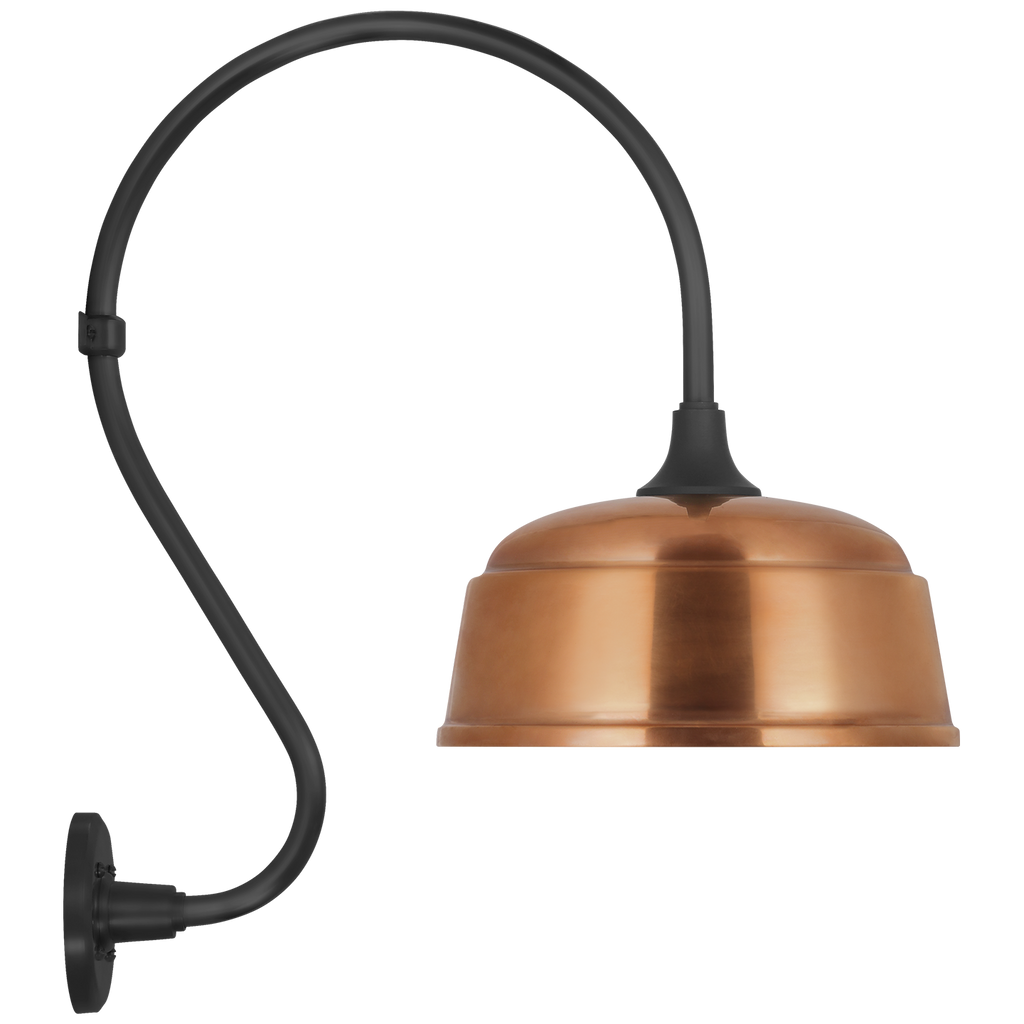 Academy 15" Larrabee Barn Light | Matte Black | 12.5 | 12.5" Soft Copper Rockhouse Shade