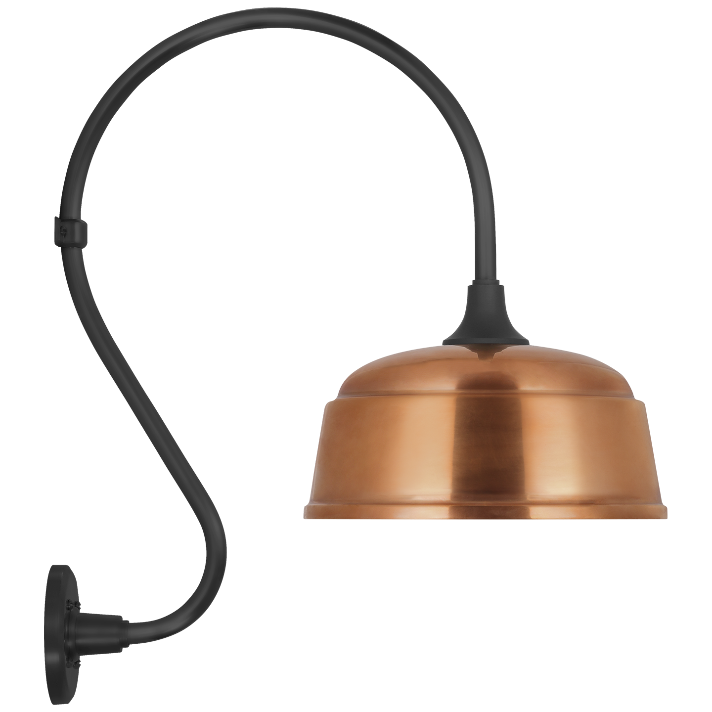 Academy 15" Larrabee Barn Light | Matte Black | 12.5 | 12.5" Soft Copper Rockhouse Shade
