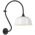 Academy 15" Larrabee Barn Light | Matte Black | 12.5 | 12.5" White Rockhouse Shade