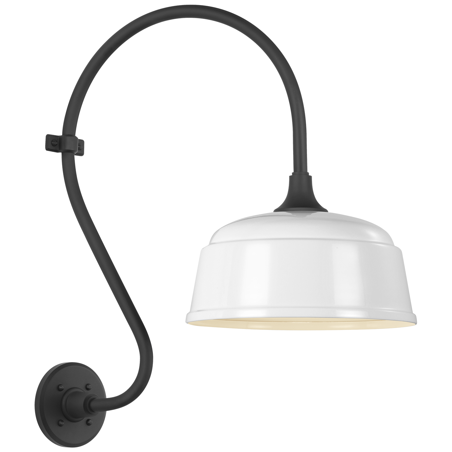 Academy 15" Larrabee Barn Light | Matte Black | 12.5 | 12.5" White Rockhouse Shade