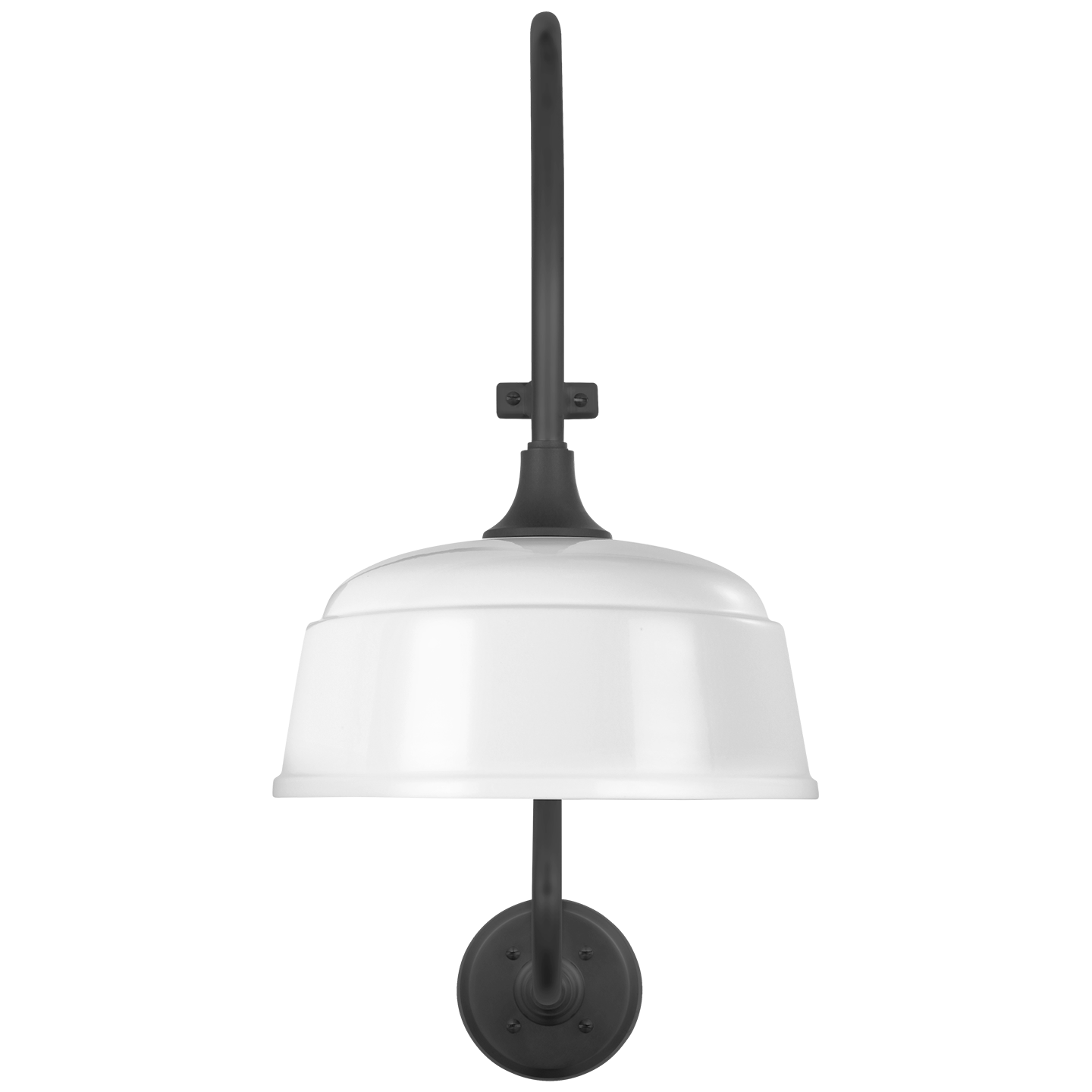 Academy 15" Larrabee Barn Light | Matte Black | 12.5 | 12.5" White Rockhouse Shade