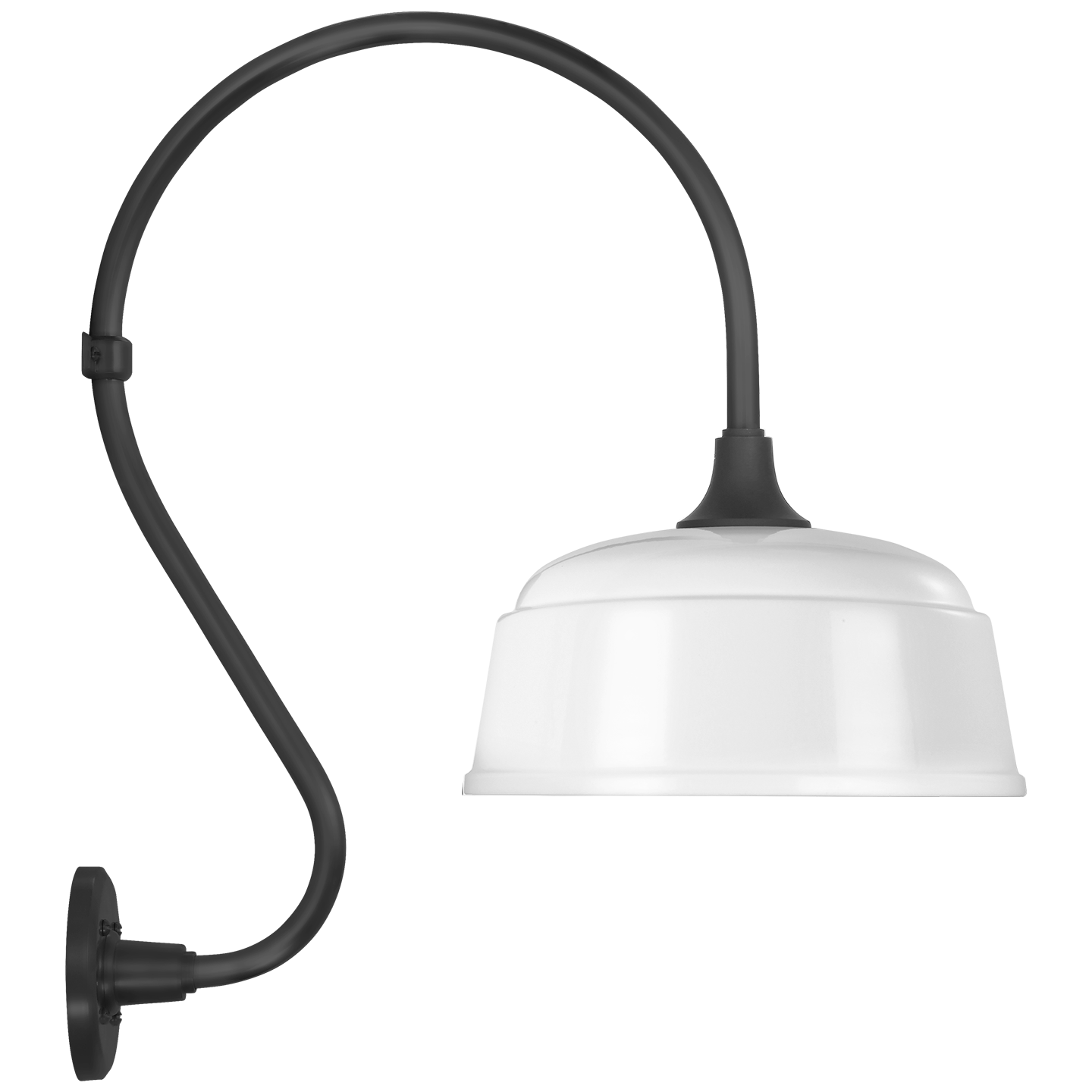 Academy 15" Larrabee Barn Light | Matte Black | 12.5 | 12.5" White Rockhouse Shade