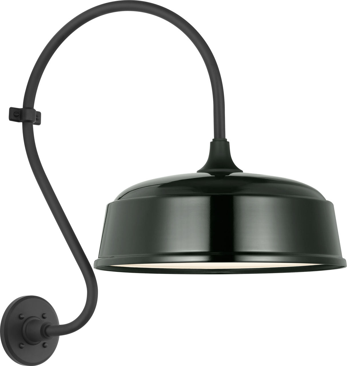 Academy 15" Larrabee Barn Light | Matte Black | 16 | 16" Green Rockhouse Shade