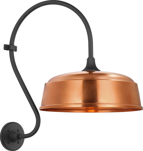Academy 15" Larrabee Barn Light | Matte Black | 16 | 16" Soft Copper Rockhouse Shade