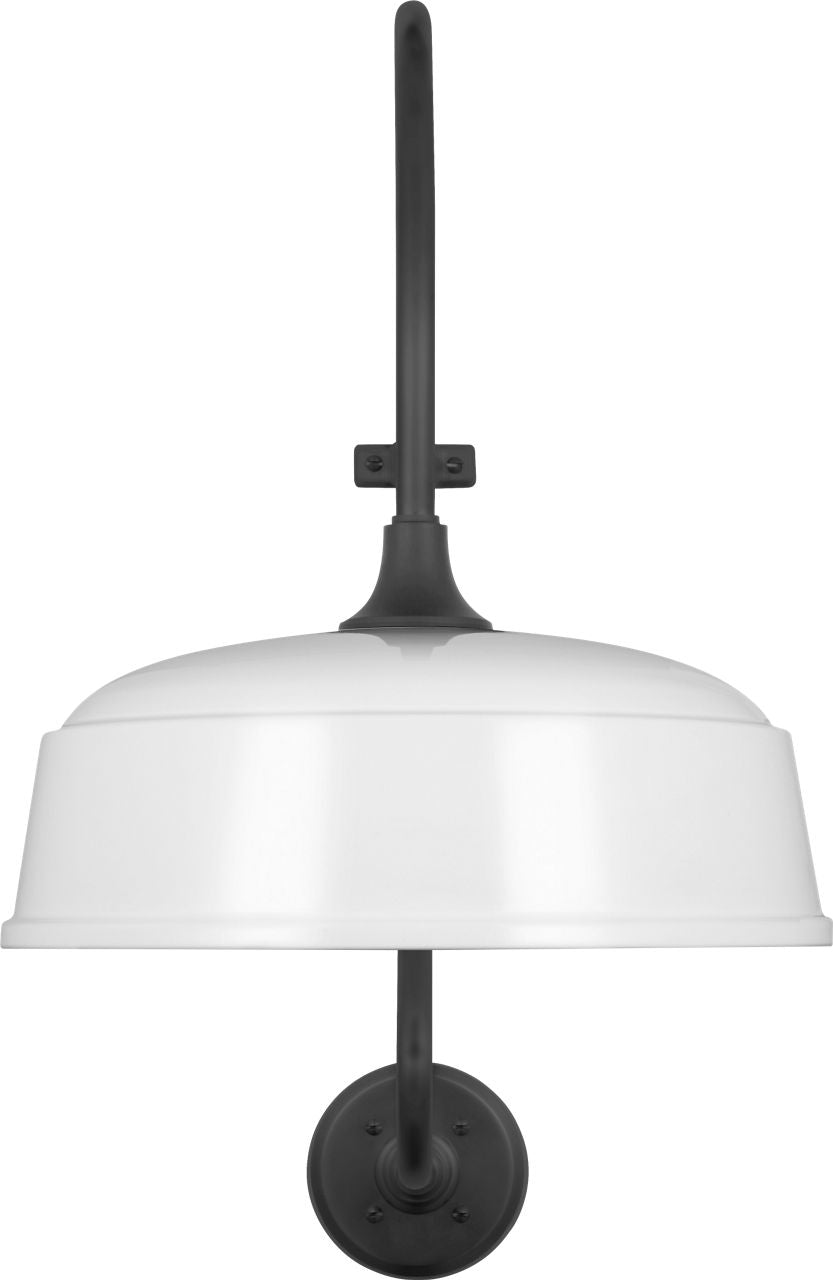 Academy 15" Larrabee Barn Light | Matte Black | 16 | 16" White Rockhouse Shade