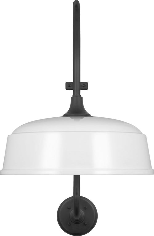 Academy 15" Larrabee Barn Light | Matte Black | 16 | 16" White Rockhouse Shade