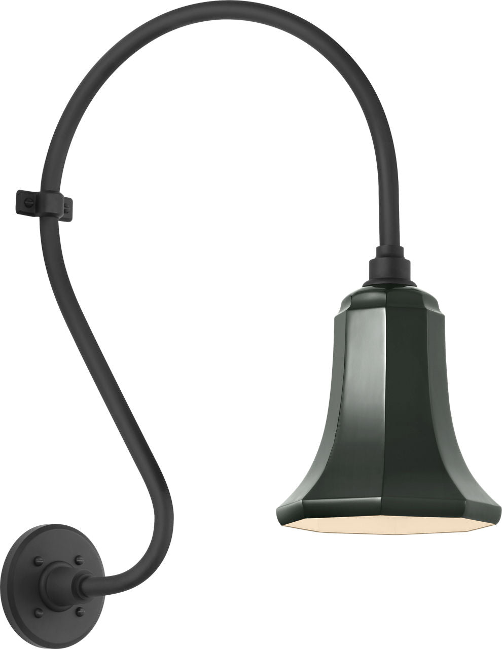Academy 15" Larrabee Barn Light | Matte Black | 7.5 | 7.5" Green Savannah Shade