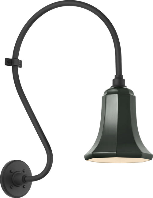 Academy 15" Larrabee Barn Light | Matte Black | 7.5 | 7.5" Green Savannah Shade