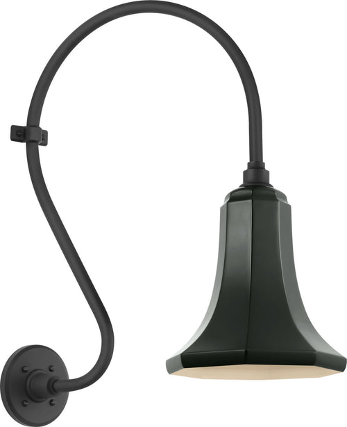 Academy 15" Larrabee Barn Light | Matte Black | 9.25 | 9.25" Green Savannah Shade