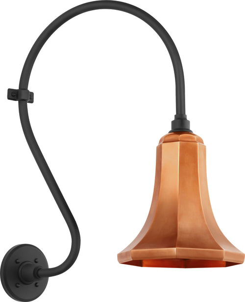 Academy 15" Larrabee Barn Light | Matte Black | 9.25 | 9.25" Soft Copper Savannah Shade