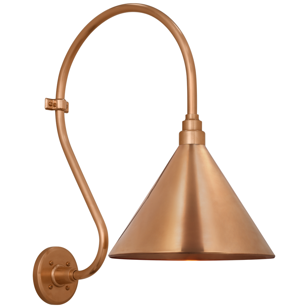 Academy 15" Larrabee Barn Light | Soft Copper | 12.5 | 12.5" Soft Copper Conical Savannah Shade
