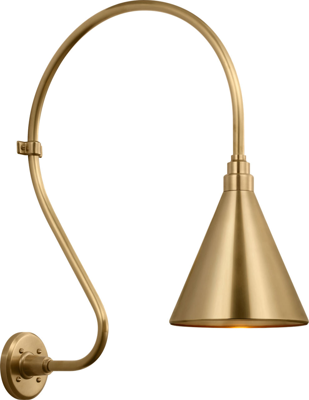 Academy 18" Larrabee Barn Light | Hand-Rubbed Antique Brass | 9 | 9" Hand-Rubbed Antique Brass Conical Savannah Shade