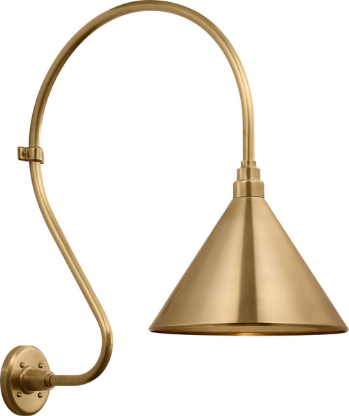Academy 18" Larrabee Barn Light | Hand-Rubbed Antique Brass | 12.5 | 12.5" Hand-Rubbed Antique Brass Conical Savannah Shade