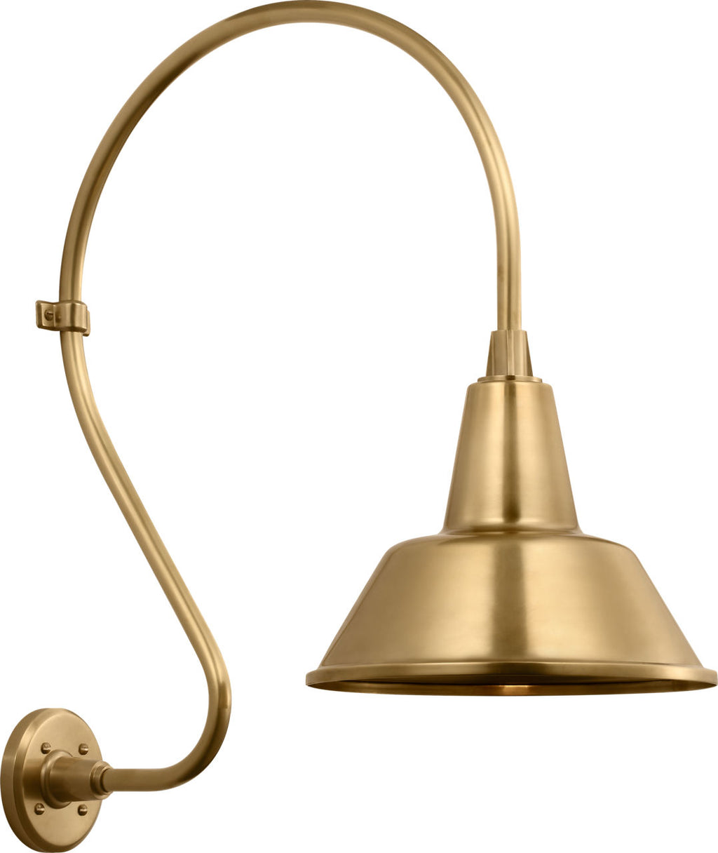 Academy 18" Larrabee Barn Light | Hand-Rubbed Antique Brass | 12.5 | 12.5" Hand-Rubbed Antique Brass Bowers Shade