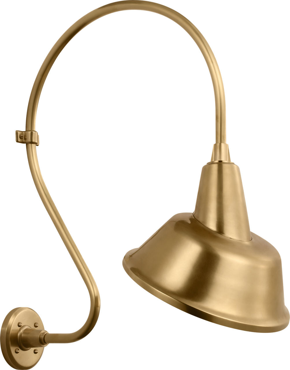 Academy 18" Larrabee Barn Light | Hand-Rubbed Antique Brass | 12.5 | 12.5" Hand-Rubbed Antique Brass Tilted Bowers Shade