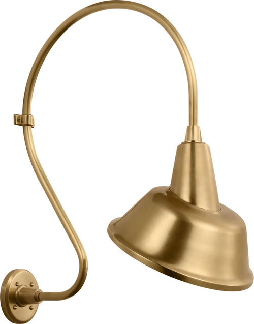 Academy 18" Larrabee Barn Light | Hand-Rubbed Antique Brass | 12.5 | 12.5" Hand-Rubbed Antique Brass Tilted Bowers Shade
