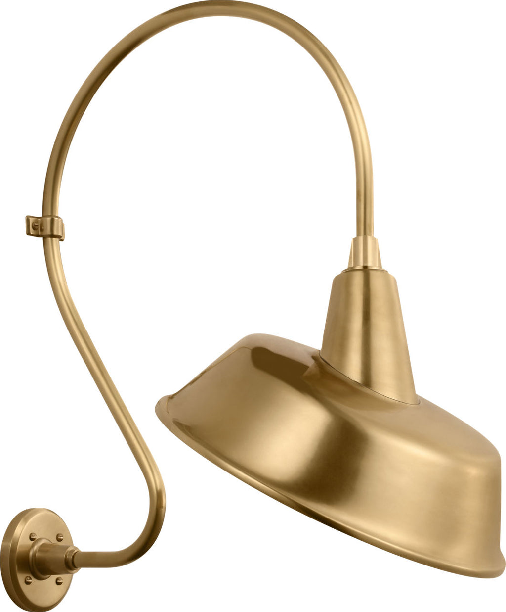 Academy 18" Larrabee Barn Light | Hand-Rubbed Antique Brass | 16 | 16" Hand-Rubbed Antique Brass Tilted Bowers Shade