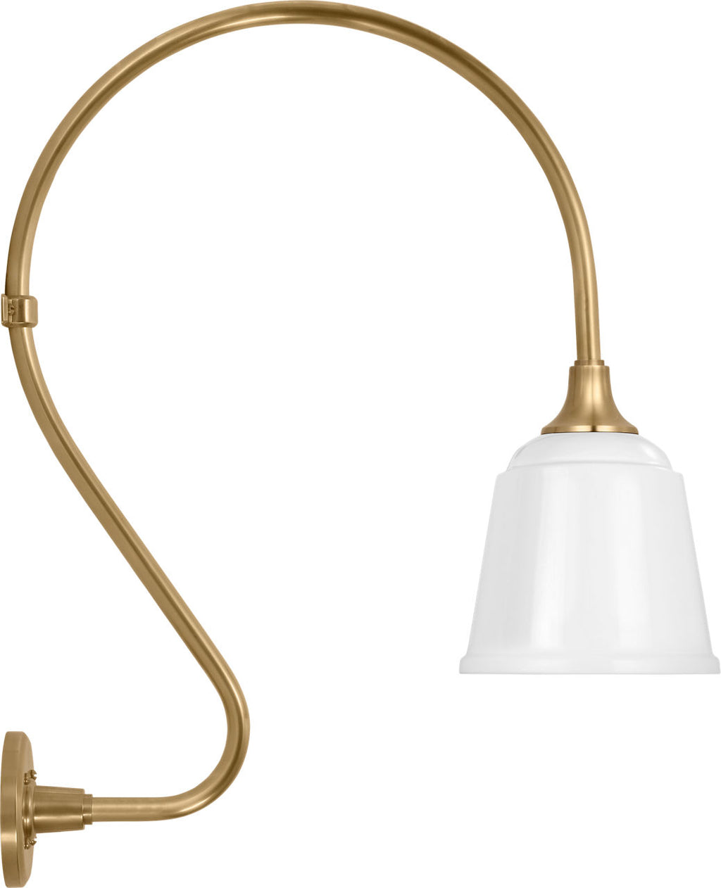 Academy 18" Larrabee Barn Light | Hand-Rubbed Antique Brass | 8 | 8" White Rockhouse Shade