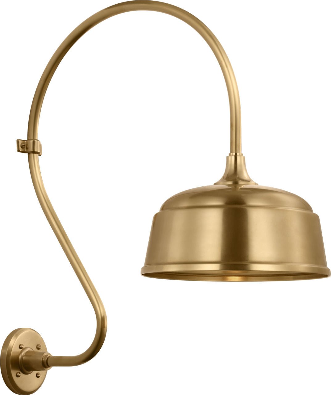 Academy 18" Larrabee Barn Light | Hand-Rubbed Antique Brass | 12.5 | 12.5" Hand-Rubbed Antique Brass Rockhouse Shade