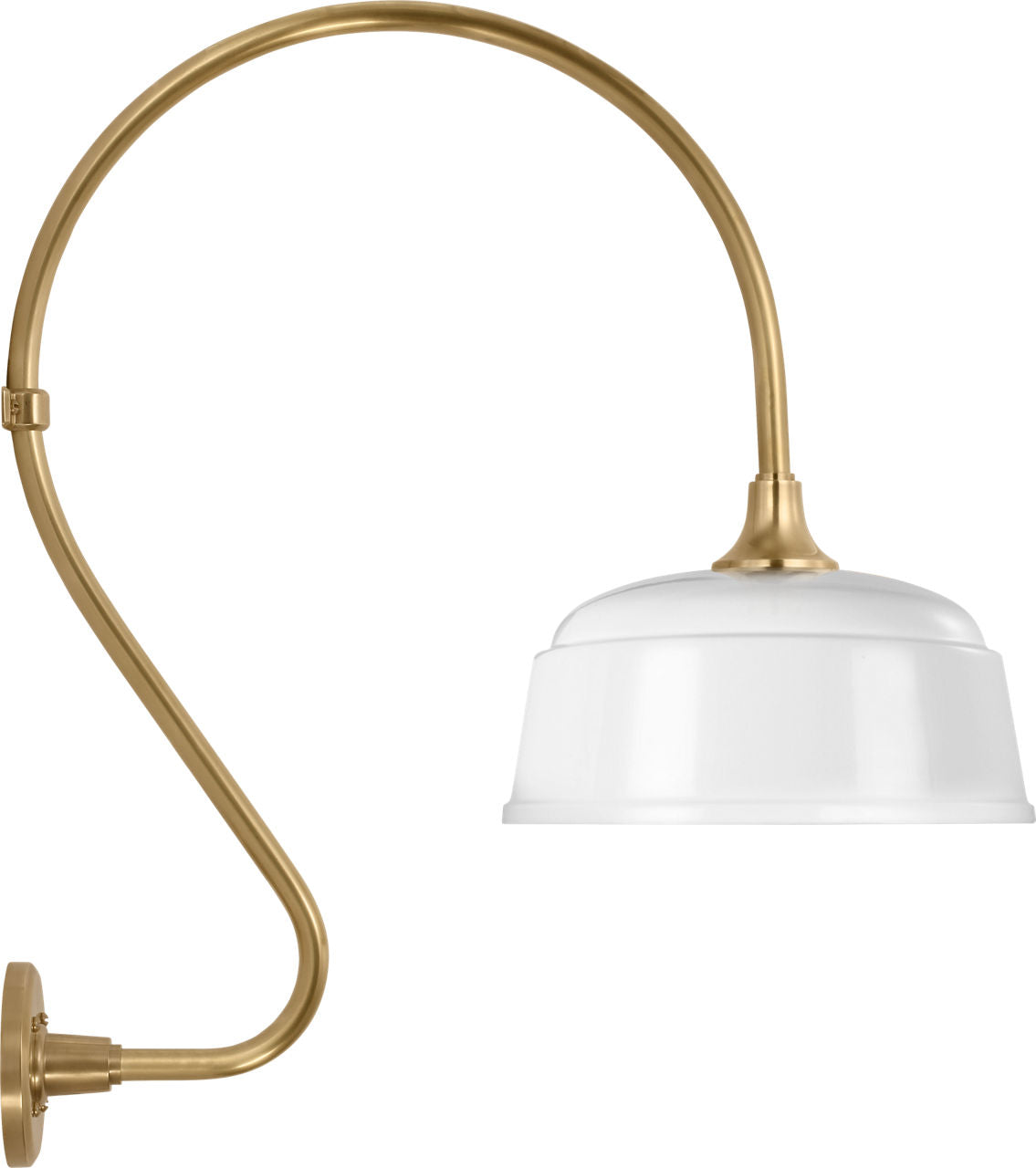 Academy 18" Larrabee Barn Light | Hand-Rubbed Antique Brass | 12.5 | 12.5" White Rockhouse Shade