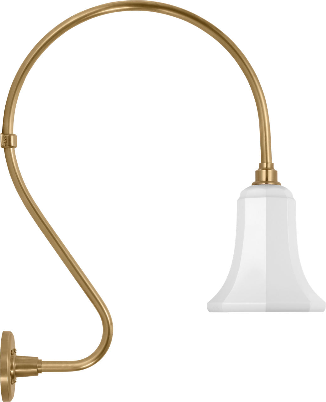 Academy 18" Larrabee Barn Light | Hand-Rubbed Antique Brass | 7.5 | 7.5" White Savannah Shade