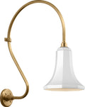 Academy 18" Larrabee Barn Light | Hand-Rubbed Antique Brass | 9.25 | 9.25" White Savannah Shade