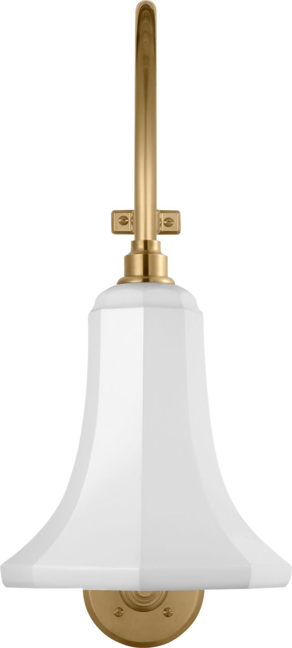 Academy 18" Larrabee Barn Light | Hand-Rubbed Antique Brass | 9.25 | 9.25" White Savannah Shade