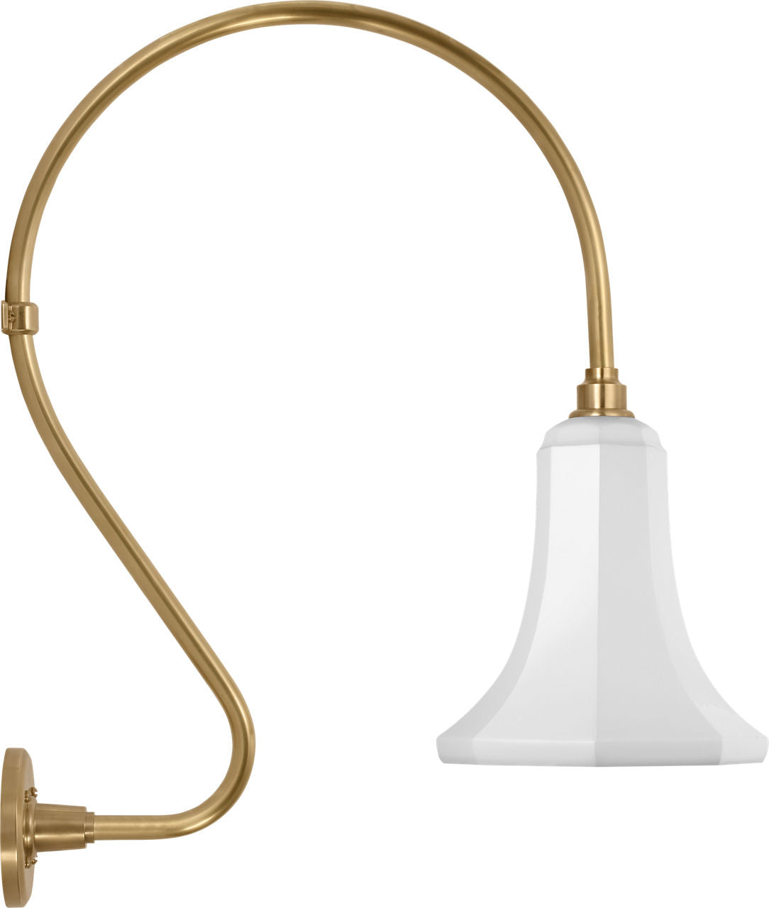 Academy 18" Larrabee Barn Light | Hand-Rubbed Antique Brass | 9.25 | 9.25" White Savannah Shade