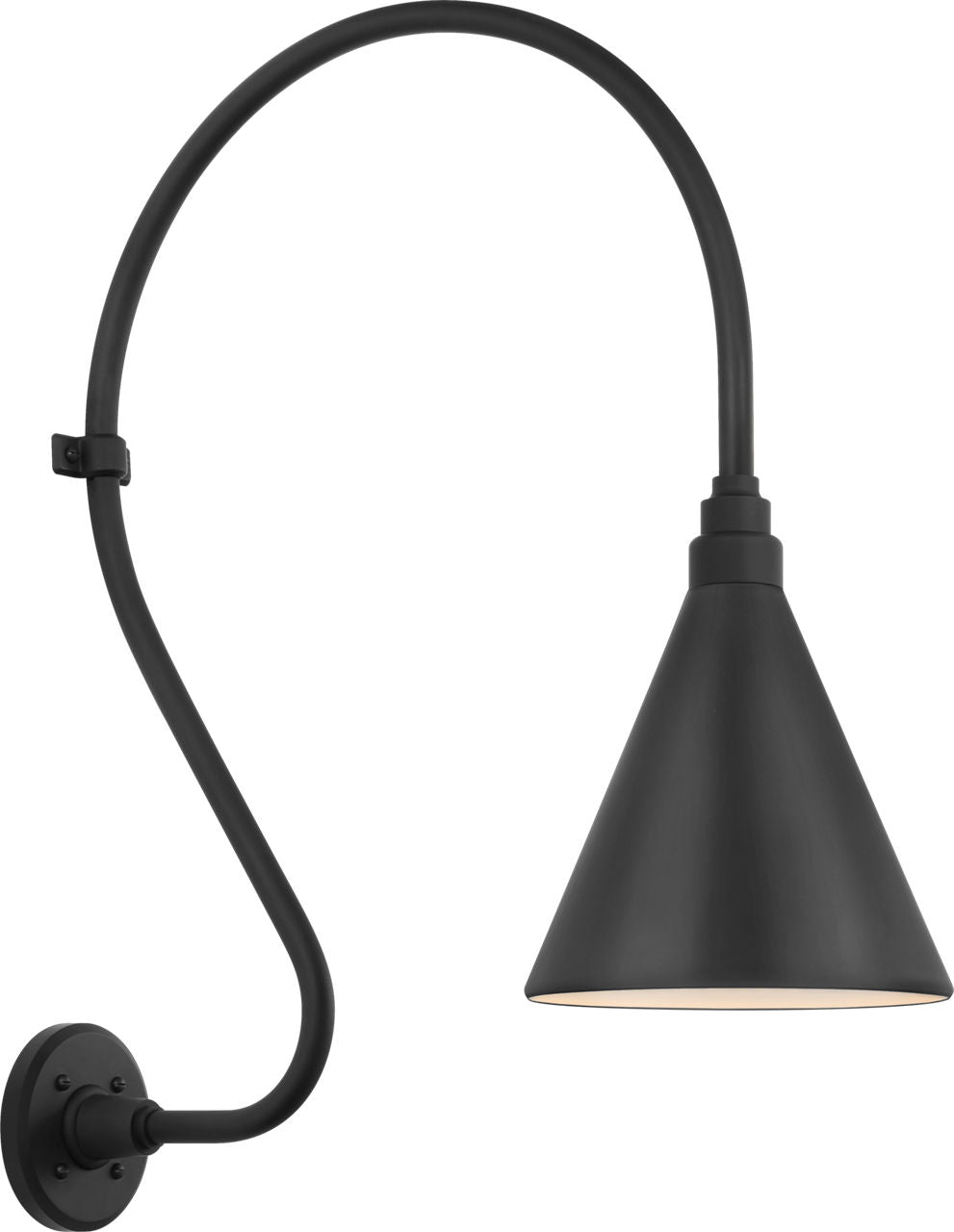 Academy 18" Larrabee Barn Light | Matte Black | 9 | 9" Matte Black Conical Savannah Shade