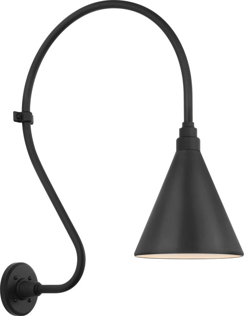 Academy 18" Larrabee Barn Light | Matte Black | 9 | 9" Matte Black Conical Savannah Shade
