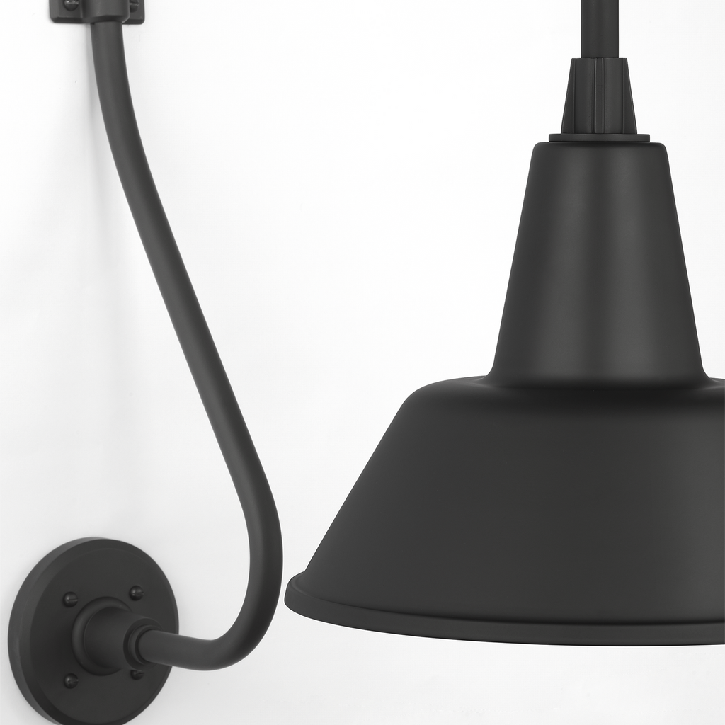 Academy 18" Larrabee Barn Light | Matte Black | 12.5 | 12.5" Matte Black Bowers Shade