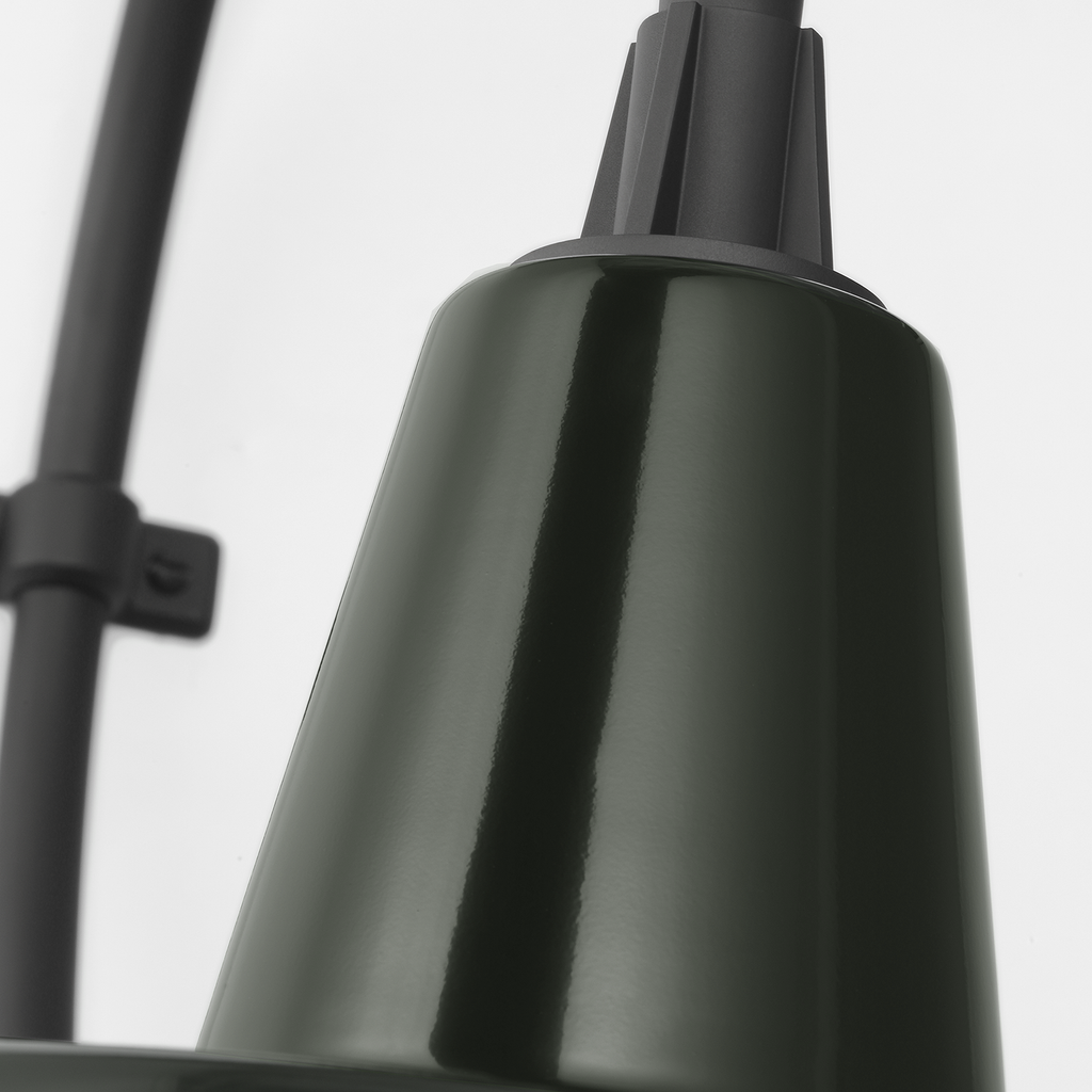 Academy 18" Larrabee Barn Light | Matte Black | 16 | 16" Green Bowers Shade