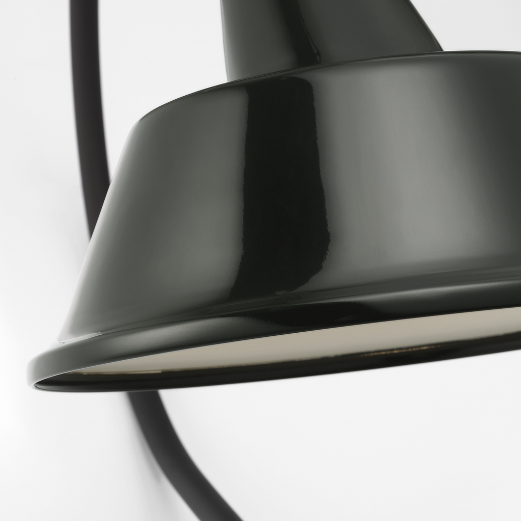 Academy 18" Larrabee Barn Light | Matte Black | 12.5 | 12.5" Green Tilted Bowers Shade